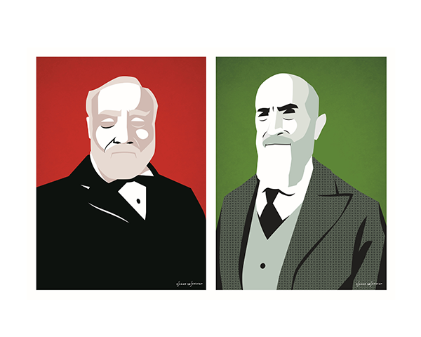 Andrew Carnegie and Robert Bosch portraits